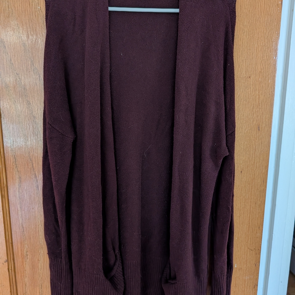 LOFT Deep Burgundy Cardigan Sweater